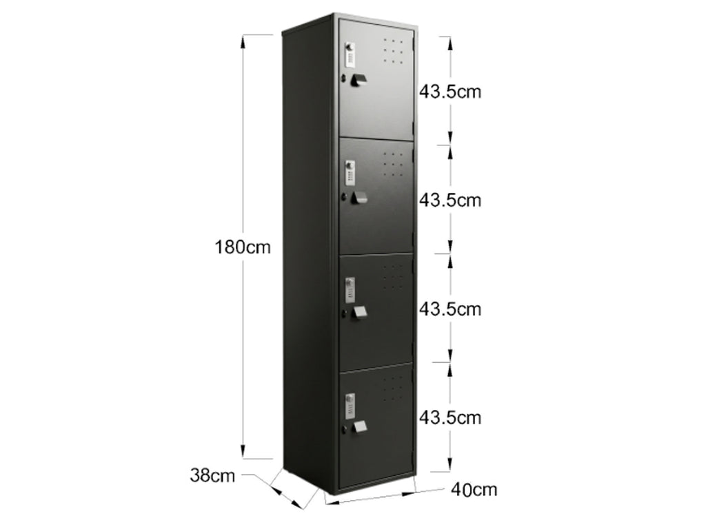 Locker Pro Metálico 4 Puertas – Woodsweb